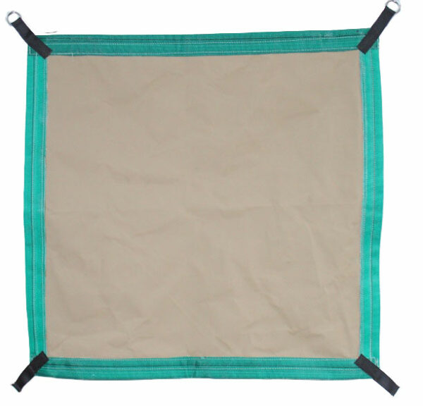 hammock with brown canvas material and short straps