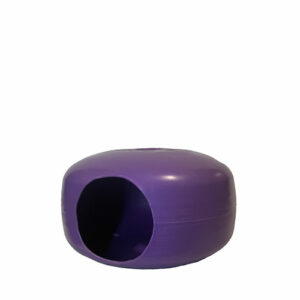 purple plastic sphere with hole