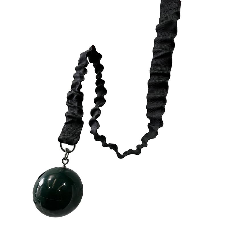 black bungie with olive green ball attached