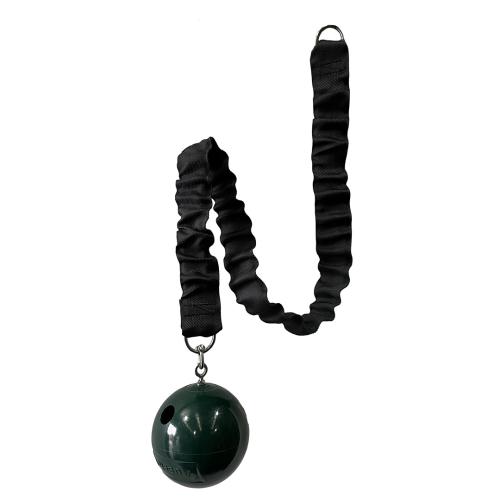 black bungie with olive green ball attached